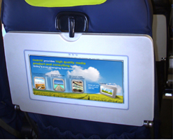 airline tray table advertising